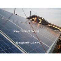 Hệ thống điện năng lượng mặt trời 5kW, 20 tấm pin 250W được lắp đặt gia đình anh Thiện, đường Hồng Hà, quận Hoàn Kiếm, thành phố Hà Nội, sử dung các thiết bị TV, tủ lạnh và các thiết bị điện cần thiết khác của khách sạn 6 tầng...