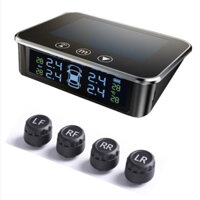 Hệ Thống Giám Sát Áp Suất Lốp Xe Hơi Đồng Hồ Đo Lốp TPMS Năng Lượng Mặt Trời Cảnh Báo Nhiệt Độ An Toàn Báo Động Tự Động