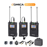Hệ thống micro không dây Comica CVM-WM100 PLUS cho máy ảnh, máy quay phim, điện thoại thông minh, máy tính xách tay, micro ve áo Lavalier không dây UHF chuyên nghiệp có ghi âm kênh kép