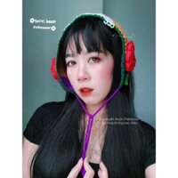 Headband 🌷 Ear Warmer 🌷Khăn banada Băng đô turban haimeikang cài tóc hoa hồng móc len handmade thời trang cho nữ