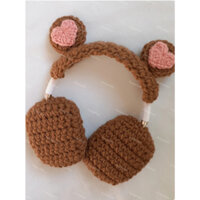 headphone cover 🎧 Vỏ bọc tai nghe móc len tai gấu độc đáo trang trí tai nghe chụp cho airpod samsung sony pixel