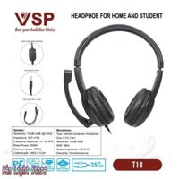 Headphone VSP T18 / N61 Box (1 jack 3.5mm TRRS Headset, Kèm cáp gộp audio) Bảo hành 12 Tháng