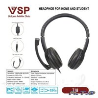 Headphone VSP T18 / N61 Box (1 jack 3.5mm TRRS Headset, Kèm cáp gộp audio) Bảo hành 12 Tháng