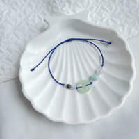 [healing love] Vòng tay đồng điếu Aqua.marinee Mix _Moonstone_ & Moss.Agate