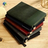 Healmeyou A5 Notebook, 200 Trang Ghi Chú Da Notebook, Retro Word Book Họa Tiết Dọc Ruy Băng Lụa Đánh Dấu Trang Tạp Chí Nhật Ký Sổ Tay Văn Phòng