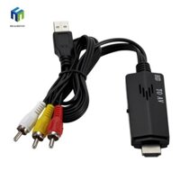Healmeyou Bộ chuyển đổi HDMI sang RCA tương thích, Bộ chuyển đổi cáp sen nữ sang nam HDMI2AV, Truyền tín hiệu Video độ phân giải cao từ nam sang nam cho đầu ghi TV / VHS / VCR / DVD