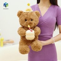 Healmeyou Búp bê gấu sang trọng, Khăn quàng cổ lưới đỏ Gấu Đồ chơi sang trọng, Bộ đồ ngủ mềm nhồi bông hoa hồng Thú nhồi bông Gối bé gái