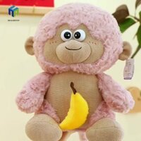 Healmeyou Đồ chơi khỉ sang trọng, Búp bê khỉ mô phỏng chuối siêu mềm hình quả chuối, Tai lớn mới lạ Kawaii Phim hoạt hình khỉ thú nhồi bông trang trí xe hơi