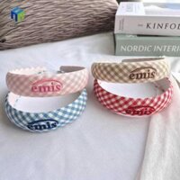 Healmeyou Emis Tóc, Thương Hiệu Thời Trang Chữ Cái Hàn Quốc Băng Đô, Sáng Tạo Ngọt Ngào Thêu Kẻ Sọc Tóc Hoop Du Lịch