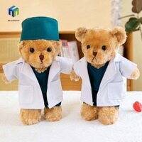 Healmeyou Gấu Bác Sĩ Nhồi Bông, Áo Trắng Bệnh Viện Y Tá Gấu Sang Trọng, Trường Cao Đẳng 30cm Hoạt Hình Đồng Phục Động Vật Sang Trọng Gấu Quà Tặng Ngày Của Y Tá
