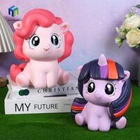 Healmeyou Hộp đựng tiền Little Pony, Mô hình tiết kiệm búp bê Tank Little Pony Piggy Bank, Đồ chơi mô hình Bộ sưu tập đồ chơi hình chú ngựa nhỏ hoạt hình lớn dễ thương