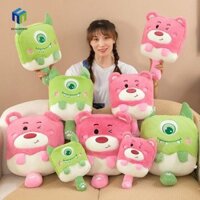 Healmeyou Kem Đồ Chơi Sang Trọng, Eye Guy Fluffy Strawberry Bear Búp Bê Sang Trọng, Sáng Tạo Dễ Thương Đậu Đỏ Mềm Kem Nhồi Bông Dâu Gấu Quà Tặng Trẻ Em