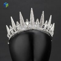 Healmeyou Vương miện kim cương giả, Bar Mitzvah Crown Hair Hoop Princess Crowns, Tính khí Baroque Phong cách Hàn Quốc Băng đô Cô dâu Tiaras Đám cưới