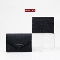 HEART2 & PIE couple ví mini đựng tiền da bò thật Saffiano Ý 100%