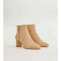 Heel suede ankle boots