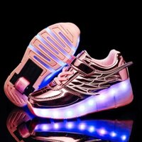 Heelys wing single-wheel led shoes kids luminous shoes youth pulley sports shoes sneakers for women roller skates 9ueu