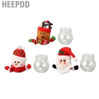 HEEPDD 3 lọ kẹo Giáng sinh Bánh quy nhựa trong suốt Món quà trang trí