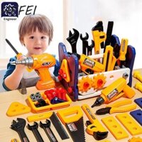 Hefei 40 / 56 / 58 Cái Bộ dụng cụ giả vờ, Máy khoan điện Đồ chơi trẻ em Bộ công cụ sửa chữa trẻ em Chơi trẻ em, Quà tặng mô phỏng Chơi vít Hộp công cụ sửa chữa xây dựng bằng nhựa cho bé trai bé gái