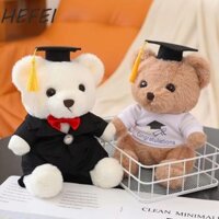 Hefei Cử nhân Gấu Đồ chơi sang trọng, Đồ chơi nhồi bông hoạt hình Mũ bác sĩ Búp bê gấu tốt nghiệp, Quà tặng kỷ niệm Búp bê mềm có mũ bác sĩ Đồ chơi sang trọng hình gấu ngồi 23cm dành cho học sinh trẻ em