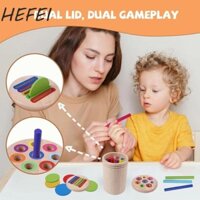 HEFEI Đồ chơi phù hợp hình dạng HEFEI, Đồ chơi phân loại màu Montessori bằng gỗ, Đồ chơi giáo dục sớm Huấn luyện nhận thức Đồ chơi xếp hình đếm an toàn 2 trong 1 Giáo dục mầm non