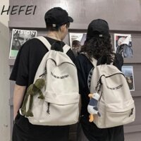 HEFEI Lô Đi Học, Túi Đi Học Chống Thấm Nước Màu Trơn, Túi Đựng Sách Canvas Dung Tích Lớn Cho Tuổi Teen