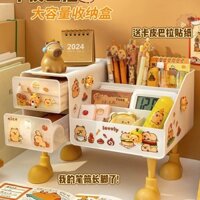 HEFENG25 decor bàn học kệ để bàn kệ gỗ đồ decor bàn học kệ sách để bàn kệ để sách hộp bút kệ đựng bút Túi Bút hộp bút nhiều ngăn capybara hộp đựng bút để bàn