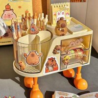 HEFENG27 decor bàn học kệ để bàn kệ gỗ đồ decor bàn học kệ sách để bàn kệ để sách hộp bút kệ đựng bút Túi Bút hộp bút nhiều ngăn capybara hộp đựng bút để bàn