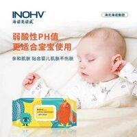 Heines Heines Innoway Khăn ướt cho trẻ em Miệng cầm tay cho bé 80 máy bơm 1 Gói lớn Trẻ sơ sinh Sạch sẽ Thân thiện với da
