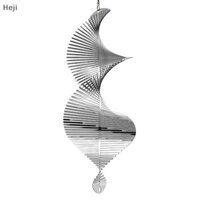 Heji Thép Không Gỉ Chuông Gió Cối Xay Gió Kim Loại Spinner Xoắn Ốc Gió Spinner Cho Sân Trang Trí Sân Vườn Xoay Bãi Cỏ Chuông Gió Đồ Trang Trí VN