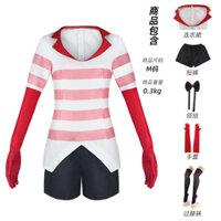 Hell Inn cos trang phục Thiên Thần Cùng Phong Cách Đỏ Trắng Sọc Quần Áo Halloween cosplay Anime Hiệu Suất Trang Phục HYG
