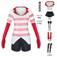 Hell Inn Cos Trang Phục Thiên Thần Cùng Phong Cách Đỏ Trắng Sọc Quần Áo Halloween Cosplay Anime Hiệu Suất Mặc HYG