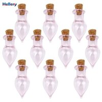 Hellery Generic 10 Chiếc Giọt Nước Hình Lọ Thủy Tinh Mini Lọ Chai Có Nút Chặn Nút Chai