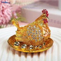 Hellery Hen nở Trứng Hộp đựng trang sức Hộp đựng đồ trang sức bằng kim loại di động