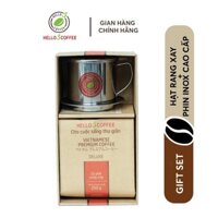 Hello 5 Coffee Giftset - Cafe Pha Phin DELUXE 250g + Phin Inox cao cấp
