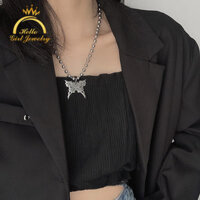 Hello Girl Jewelry 2022 Vòng cổ phụ nữ Mặt dây chuyền con bướm mới Vòng cổ cho phụ nữ Hip Hop Ngắn chuỗi xương đòn Phụ kiện trang sức