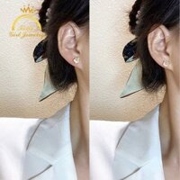 Hello Girl Jewelry Japanese and Korean New Style Niche Opal Set Earrings Ins Personality Design Sense Simple One Week Ear Jewelry Fashion Accessories Jewelry