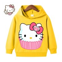 Hello kitty Áo Khoác Có Nón In Hình Mèo kitty Dễ Thương Cho Bé Màu Sắc