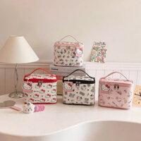 Hello Kitty Cầm Tay Vải Oxford Túi Trang Điểm Hoạt Hình Đa Chức Năng Túi Bảo Quản Sanrio Dung Tích Lớn Túi Trang Điểm Cô Gái Đáng Yêu KT Mèo Túi Rửa