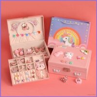 Hello Kitty Công Chúa Hộp Trang Sức sheadline Dây Tóc Kẹp Tóc Phụ Kiện Tóc Hoạt Hình Hộp Bảo Quản