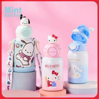Hello Kitty Cup 600ml Bình Giữ Nhiệt Đôi Bình Uống Inox 316 Sinh Viên Dễ Thương Ống Hút Cốc Bao Messenger Bé Trai Bé Gái Quà Tặng Sinh Nhật