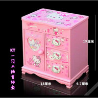 Hello Kitty Hoạt Hình Trang Sức Hộp Bảo Quản Trang Sức Trẻ Em Âm Nhạc Hộp Mỹ Phẩm Cô Gái Trái Tim Gỗ Hộp Trang Sức