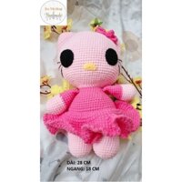 HELLO KITTY  HỒNG PHẤN LỚN bằng len handmade - BABY ÔM VÀ CHƠI