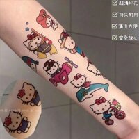 Hello Kitty Kuromi Hình Xăm Miếng Dán Chống Thấm Nước Lâu Dài Hoạt Hình Dễ Thương Hình Xăm Dán Họa Tiết Trái Tim Cô Gái