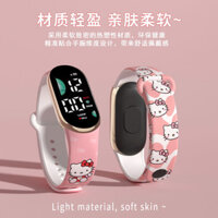 Hello Kitty Phong Cách Rừng Dễ Thương In Silicon Phù Hợp Với Học Sinh Trung Học Cơ Sở Đồng Hồ Điện Tử Nữ Preppy Phong Cách Vòng Tay Đồng Hồ 3.29