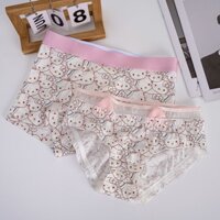 Hello kitty Quần Lót Cặp Đôi Hình Tam Giác In Hoạt Hình Màu Trơn Quyến Rũ Thích Hợp Làm Quà Tặng qixi