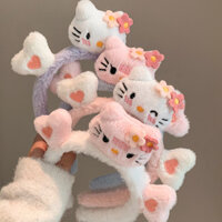 Hello Kitty Sang Trọng hellokitty Băng Đô Nữ Mặt nạ Rửa Mặt Chuyên Dụng Bấm Tóc Băng Đô Phụ Kiện Tóc C3.13