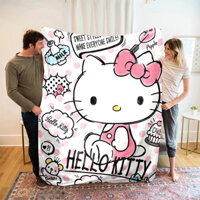 Hello Kitty Sanrio Chăn Mềm Ném Chăn Thích Hợp Cho Gia Đình Phòng Ngủ Giường Sofa Dã Ngoại Du Lịch Văn Phòng Ném Chăn