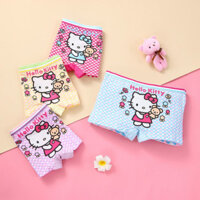 Hello Kitty Trẻ Em Bé Gái Hoạt Hình Quần Lót Đáng Yêu Thường Ngày Innerwear Quần Short Cotton Quần Lót 4 TRONG 1