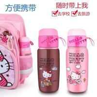 Hello Kitty Trẻ Em Cốc Giữ Nhiệt 304 Thép Không Rỉ Cuộn Bọc Cấu Thành Điện Bình Nước Chống Rơi Cô Gái Cốc Nước Học Sinh Tiểu Học Uống Trực Tiếp