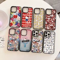 Hello Kitty Trong Suốt Từ Hồng Xanh Gradient Lấp Lánh Lấp Lánh Casetify Ốp Lưng Điện Thoại iPhone 16 15 14 13 12 Pro Max, Bìa Cứng